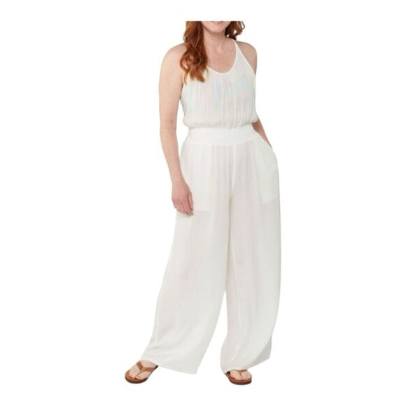 PRANA‎ Fernie Wide Leg White Jumpsuit NWT – Size Small – Adjustable Straps Modal - Picture 6 of 12